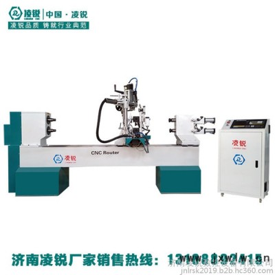 凌銳 大型數(shù)控木工車床雙軸四刀**樓梯立柱數(shù)控車床重型羅馬柱車床
