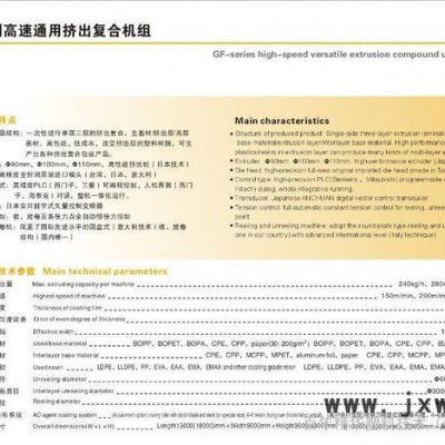 【高端塑料機(jī)械】高速通用擠出復(fù)合機(jī)生產(chǎn)線