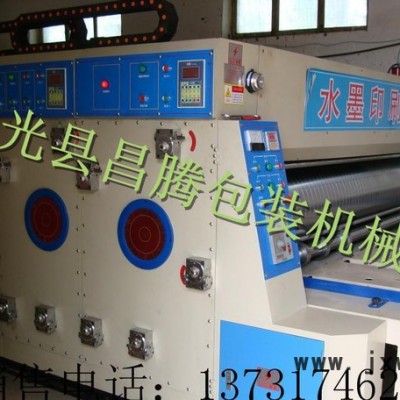 昌騰紙箱設備，水墨印刷機，雙色印刷開槽機