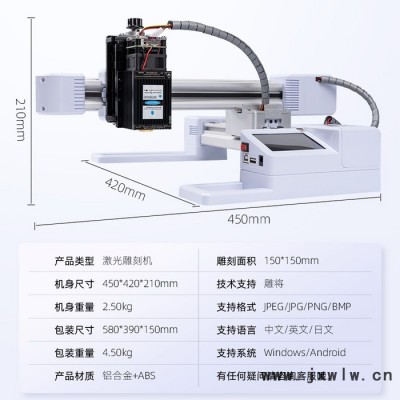 雕將J3大功率10W 小型激光雕刻機(jī) 微型打標(biāo)機(jī) 迷你刻字機(jī) 家用切割機(jī) 可雕刻不銹鋼、金屬漆面、木材、竹材、塑膠、皮革