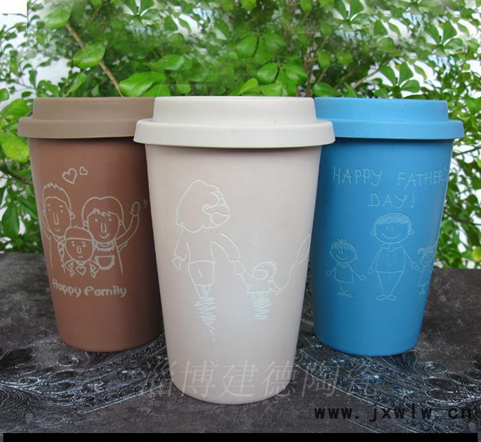 創(chuàng)意陶瓷雕刻杯陶瓷馬克杯機(jī)光雕刻杯廣告促銷禮品杯可定制log