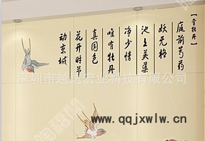 瓷磚背景墻UV噴繪機生產(chǎn),玻璃隔斷門打印3D圖案,印花機器