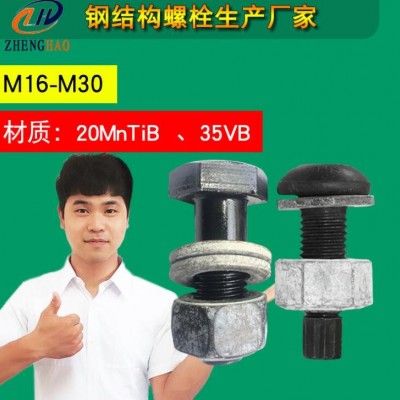 廠家10.9級高強(qiáng)度螺絲連接副M20發(fā)黑緊固連接件 鋼結(jié)構(gòu)大六角螺栓