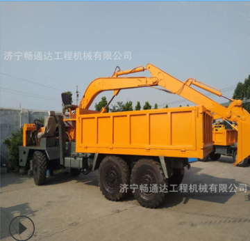廠家直銷農(nóng)用四不像隨車挖10噸 360°旋轉車載式挖掘機